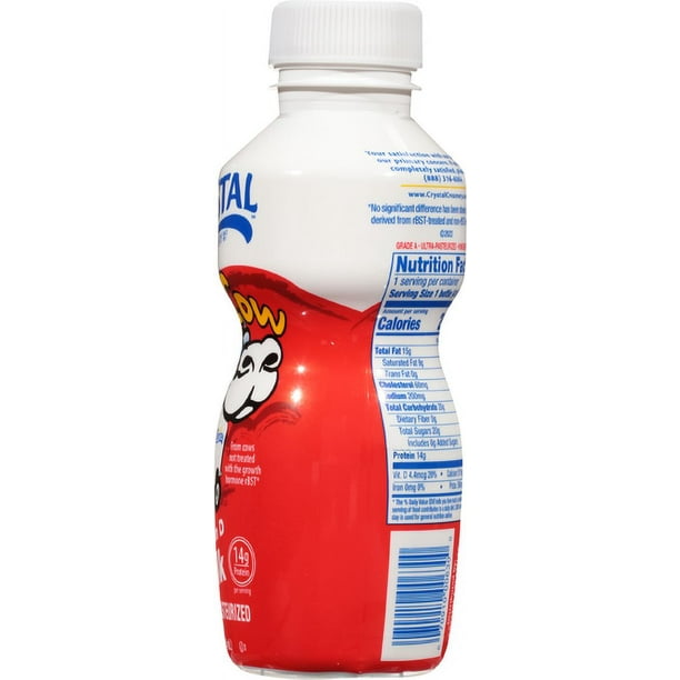Crystal Creamery, Real California Milk, Cool Cow Vitamin D Whole Milk, Plastic Bottle, 14 fl oz.