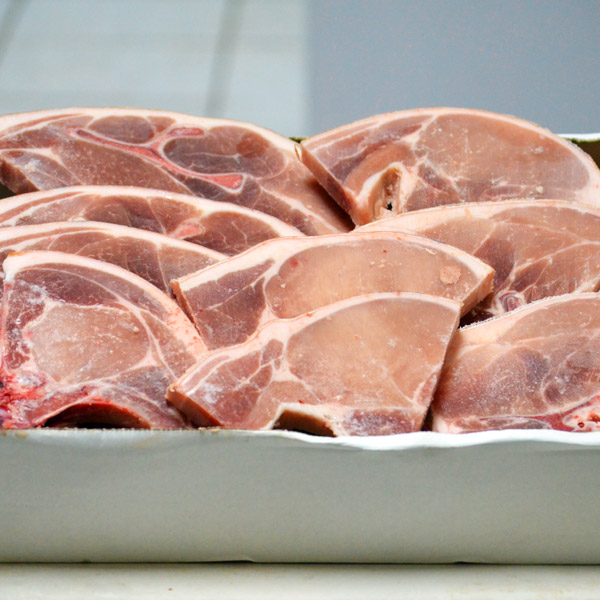 Frozen pork back chops