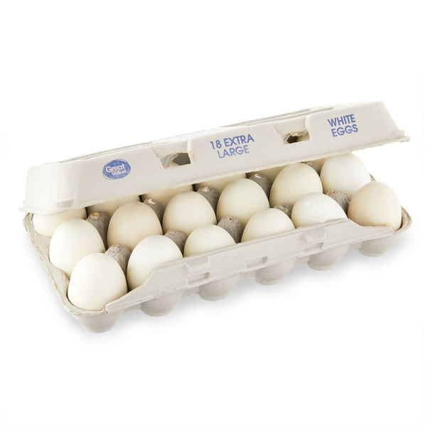 Great Value Cage-Free Grade AA Extra Large White Eggs, 18 Count