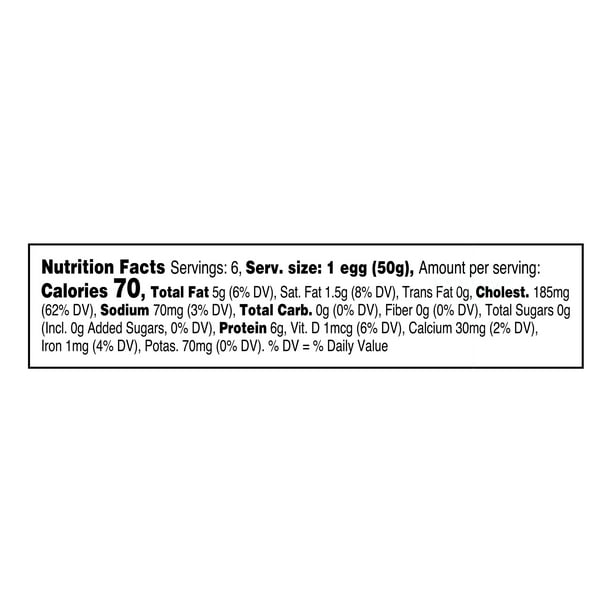 Great Value Cage-Free Grade AA Large White Eggs, 6 Count