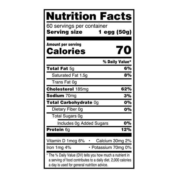 Great Value Cage Free Large AA White Eggs, 60 Count