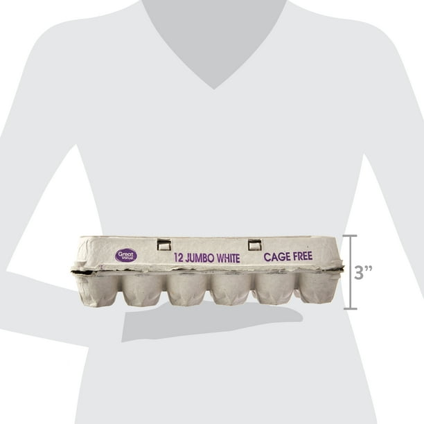 Great Value Cage-Free White Jumbo Eggs, 12 Count