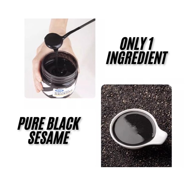 KLDSCP Black Sesame Paste Spread, Premium Ground Black Sesame Jam (7.05 oz, Pure Black Sesame)
