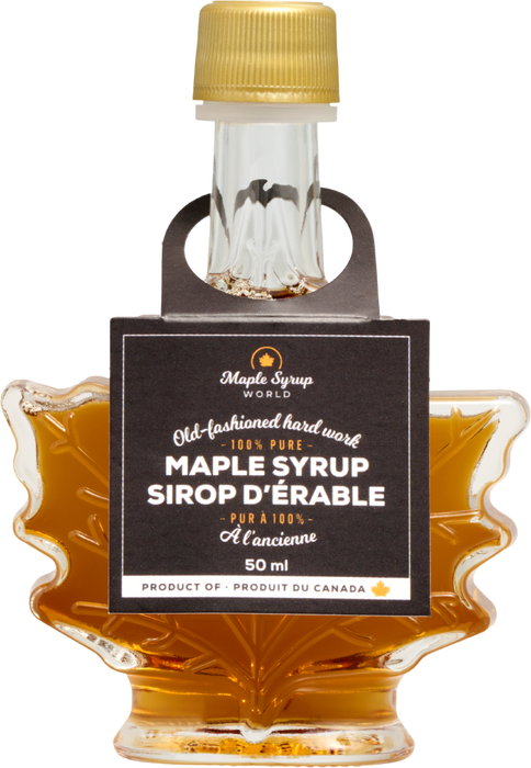 Maple Syrup Maple Leaf Bottle, 24 x 50ml (Amber, Rich Taste)