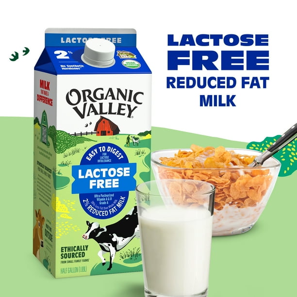 Organic Valley, Lactose Free 2% Organic Milk, 64 oz (Half Gallon Carton)