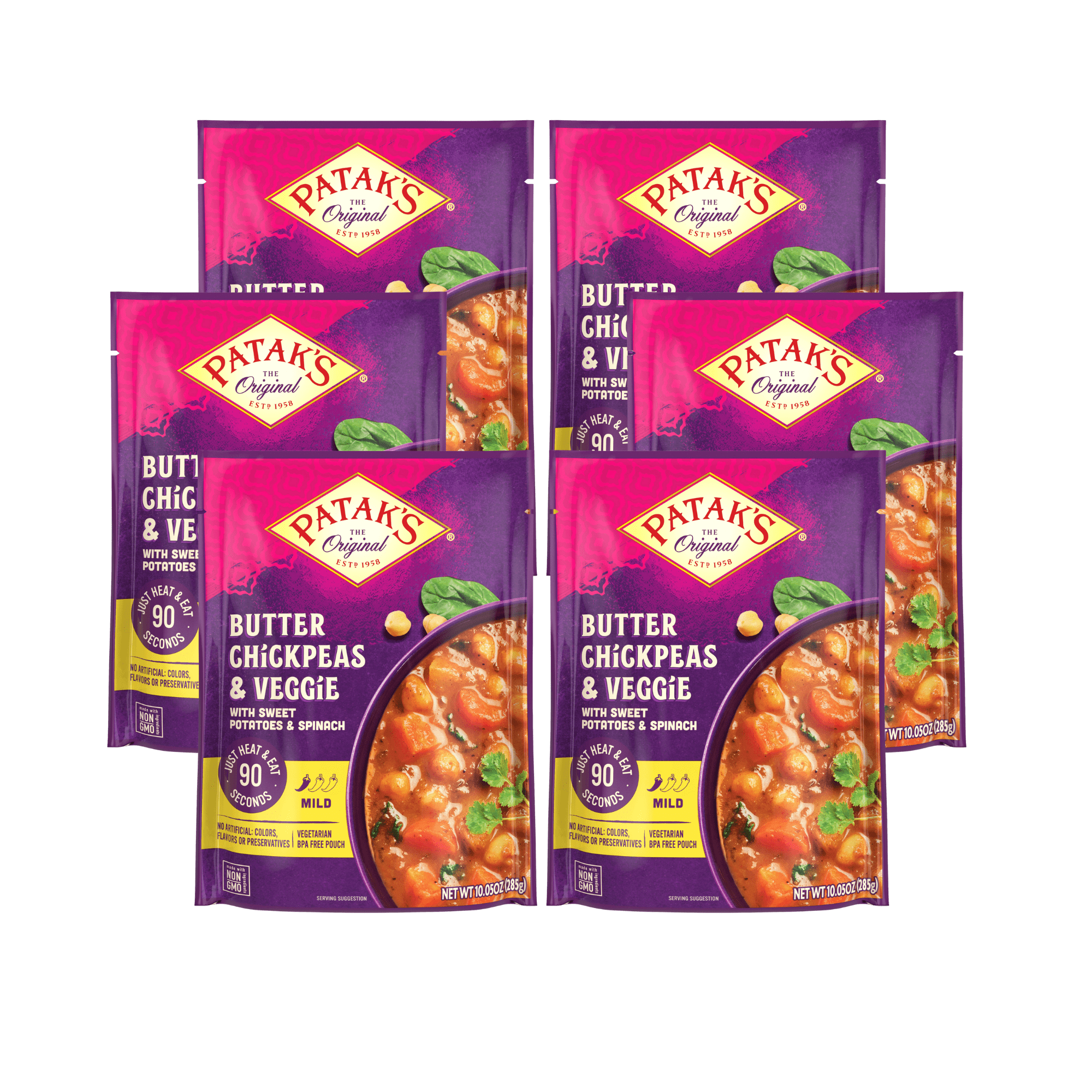 Patak&#8217;s Butter Chickpeas &#038; Veggie, 10.05 oz, Pack of 6