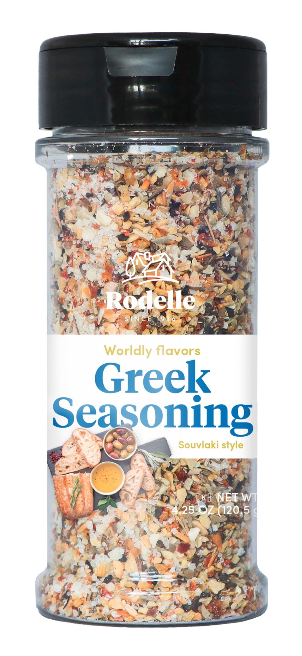 Rodelle Greek Seasoning Souvlaki Style, Shaker Jar, 4.25 Ounce