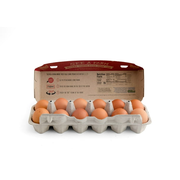 Vital Farms Pasture Raised Grade A Large Brown Eggs, 12 Count